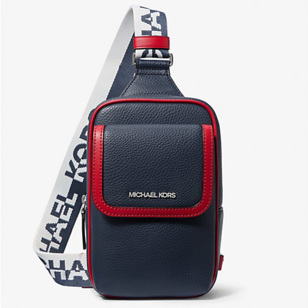 Michael Kors Unisex Navy and Red Belt Bag backpack nwot